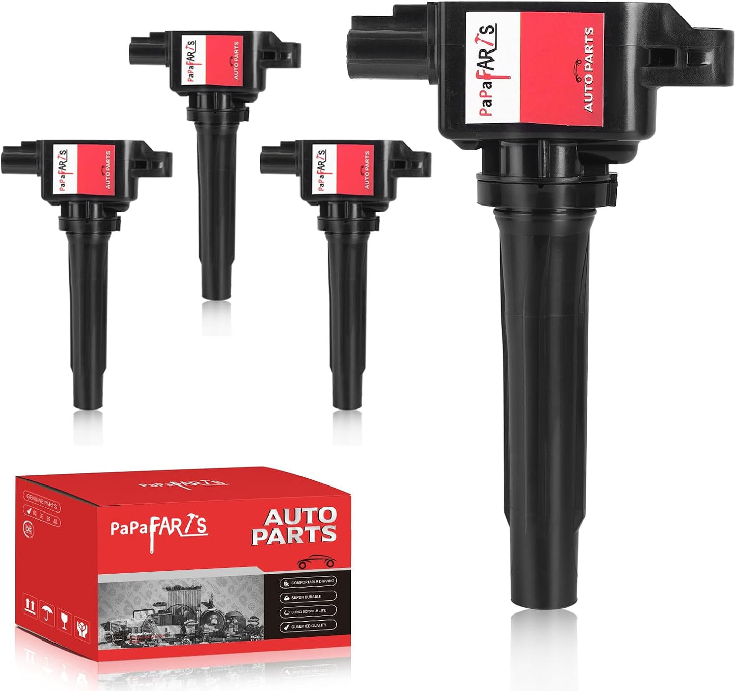 Set of 4 Ignition Coil Packs UF805 Compatible with Mazda 3 6 MX-5 Miata CX-3 CX-9 L4 2.0L 2.5L