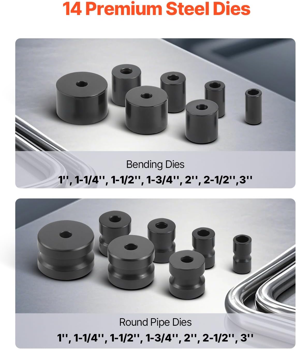 VEVOR Manual Bending Machine, Pipe Tube Bender with 14 Bending Dies, 200° Heavy-Duty Tube Bending Tool for Copper Aluminum Iron Pipes, Ideal for HVAC Air Conditioning Refrigerator Auto Repair