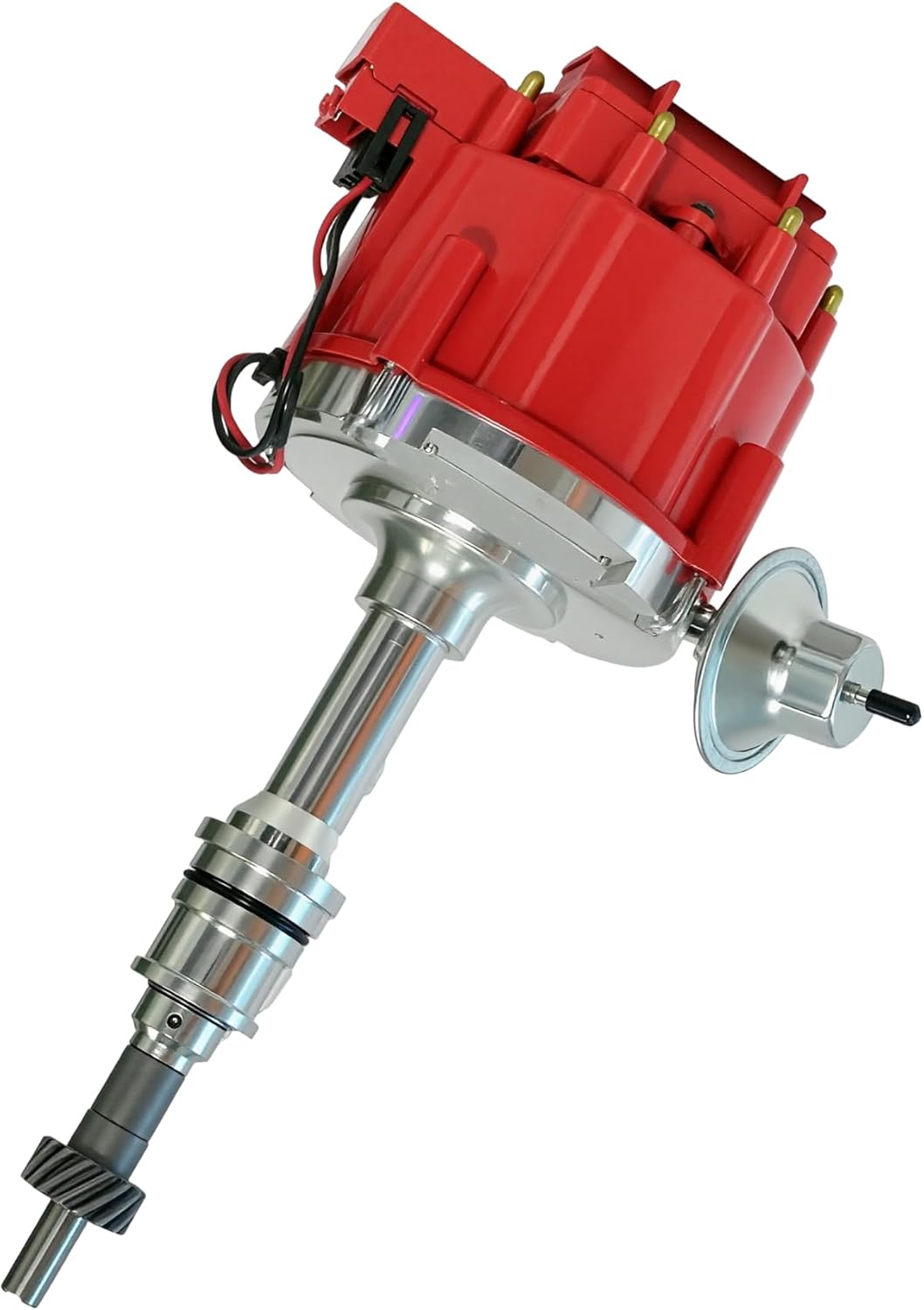 Complete Ignition Distributor Replacement For SBF Small Block Ford 260 289 302 5.0 Ignition HEI Distributor with 65K Volt Coil 1030213 PE330U Red Cap