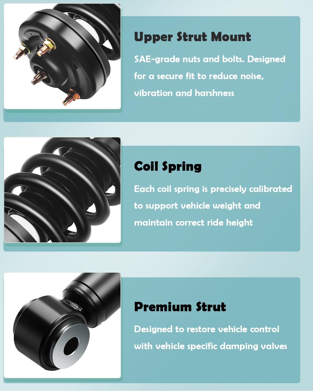 SCITOO Front and Rear Complete Struts Assembly Shock Absorber for Ford for F-150 2009-2012 Automotive Replacement Struts 171140 911262 - Set of 4