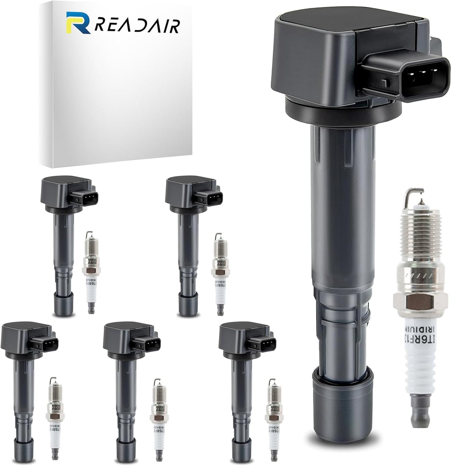 UF575 Ignition Coil & 1675 Double Iridium Spark Plug for Audi A3 A4 A5 A6 Q5 R8 TT RS4 RS5/Volkswagen Jetta Passat Beetle CC Golf GTI Replaces# C1627 07K905715F E1075