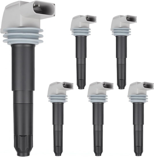 SCITOO Ignition Coil Coils Pack fits for Porsche Cayman 2.9L 2009-2012 for Cayman 2.7L 2014-2016 for Boxster 2.7L/3.4L 2013-2016 for 911 3.8L 2009-2017 for 911 3.4L 2012-2016 UF641 set of 6