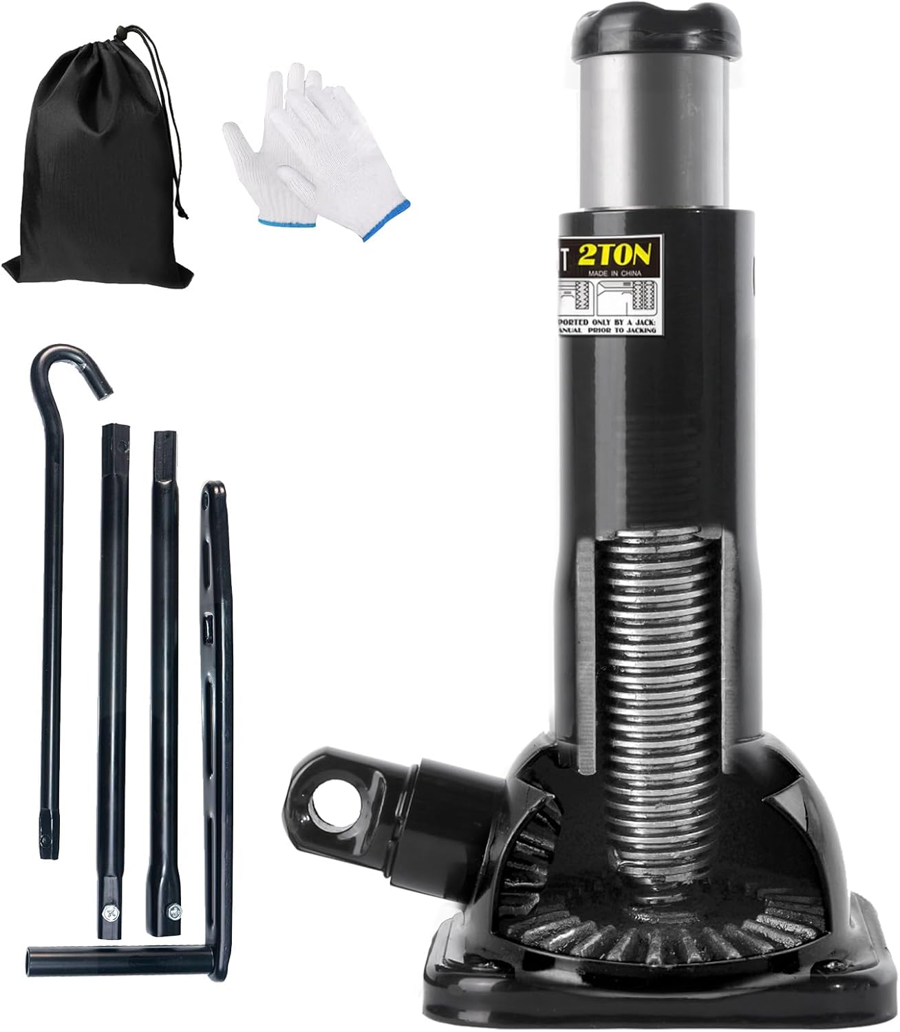 Car Jack 2 Ton and Jack Stand in One, 4000 lb Capacity, Off-Road Use (8.16" - 19.09") tire Jack fit Ford F150 Chevy Silverado Doge Ram Toyota Land Cruiser Prado