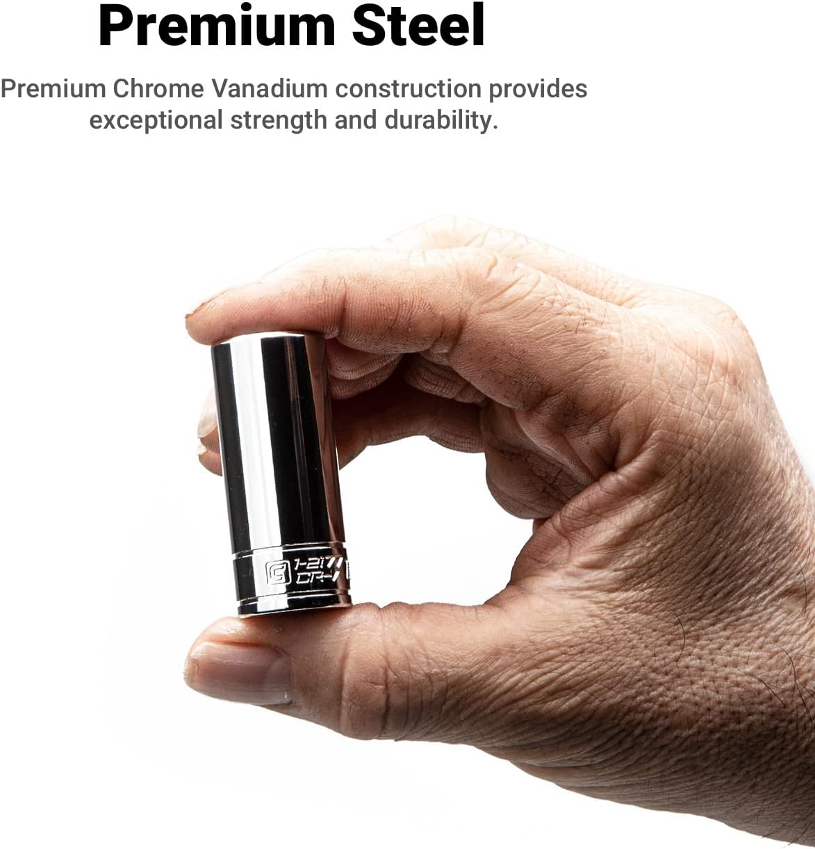 Capri Tools 3/8 in. Drive 12-Point Shallow and Deep Socket Set, SAE, 1/4 to 7/8 in, 22-Piece