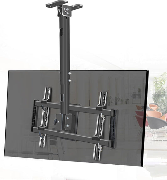 Tilt and Rotatable Tv Stand, Adjustable Ceiling Tv Mount Bracket, LCD Tv 360 Degree Rotating Frame Stand, Fits 37-85Inch Tvs, Max 600X400Mm, with Loading 176 Lbs,