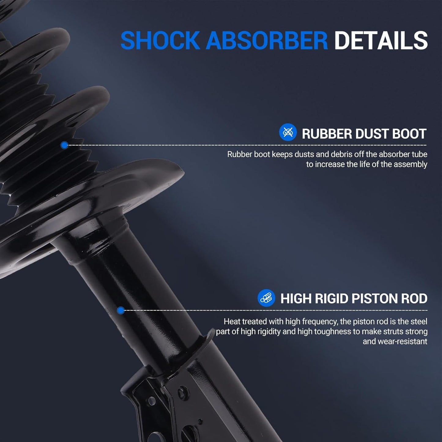 Autoround pair 172321 Front Complete Shock Absorber Compatible with Buick Lucerne/Cadillac DTS 2006 2007 2008 2009 2010 2011, Left & Right Struts with Coil Spring Assembly