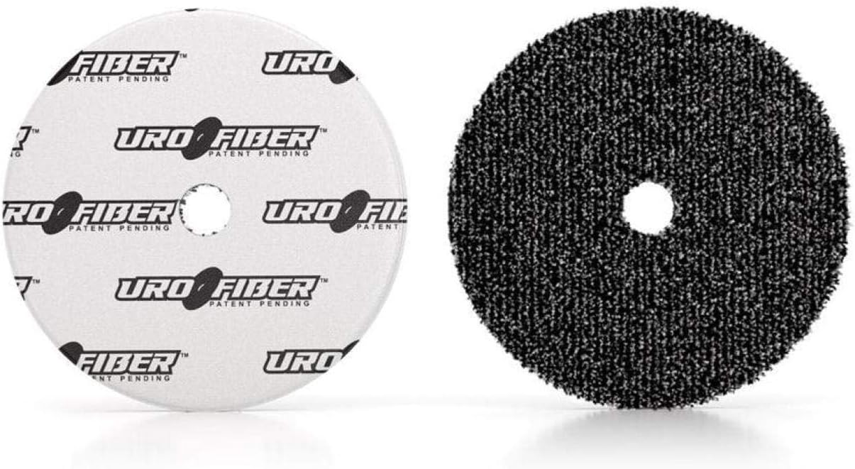 URO-Fiber Microfiber Pad for Car Compounding, Cutting, Buffing, Waxing, and Polishing - Compatible with Long-Throw, High-Action, Dual-Action, and Random Orbital Polisher - 6 in (6 Pads)