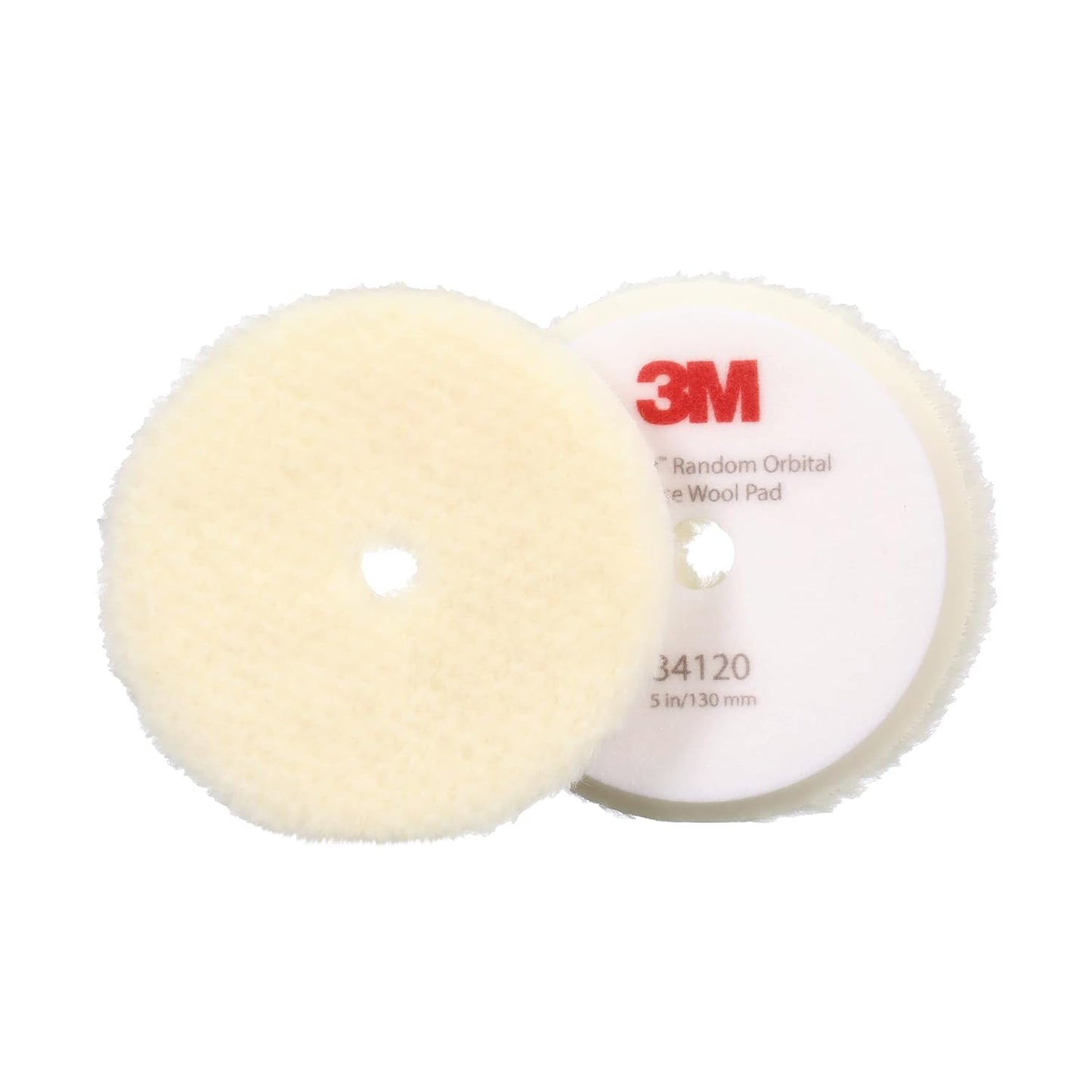 3M Perfect-It Random Orbital Coarse Wool Compounding Pad, 6"/150 mm, White, 34124, Orbital Pads for Automotive Compounding and Polishing
