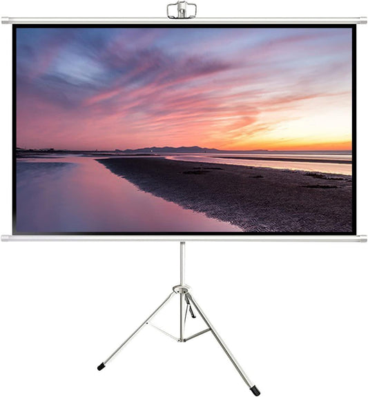 4:3/16:9 HD Tripod Projection Screen for Indoor Outdoor Home Theater, Wrinkle-Free Foldable Projection Screens, Portable Floor-Standing Projection Screens (84inch 4:3