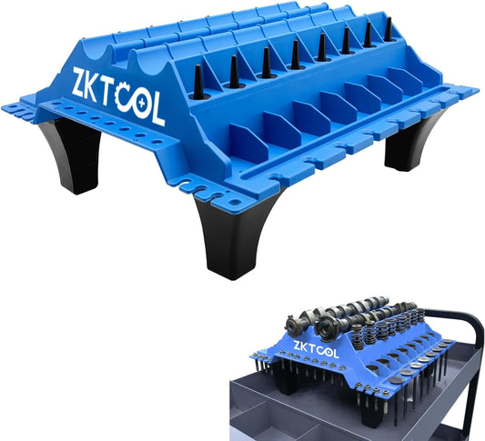 ZKTOOL Engine Cylinder Head Organizer Valves Tool,Engine Organizer Parts Tray,Valvetrain Organizer Trays,Engine Cylinder Head Tray Organiser,Store Car Cylinder Head Parts (Valves, Springs, Camshafts)