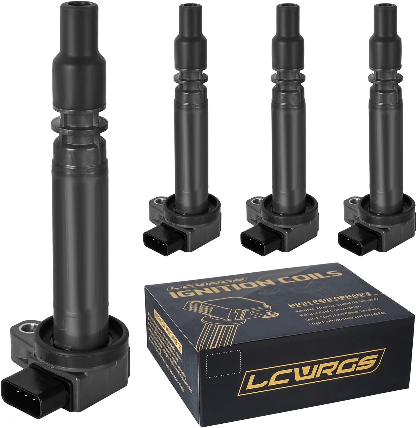 Set of 4 Ignition Coil Packs Fits for 2.4L 2.7L 2000 2001 2002 2003 2004 Toyota Tacoma L4 2.4 2.7 Coils Replacement OE# UF323 C1305 90919-0223