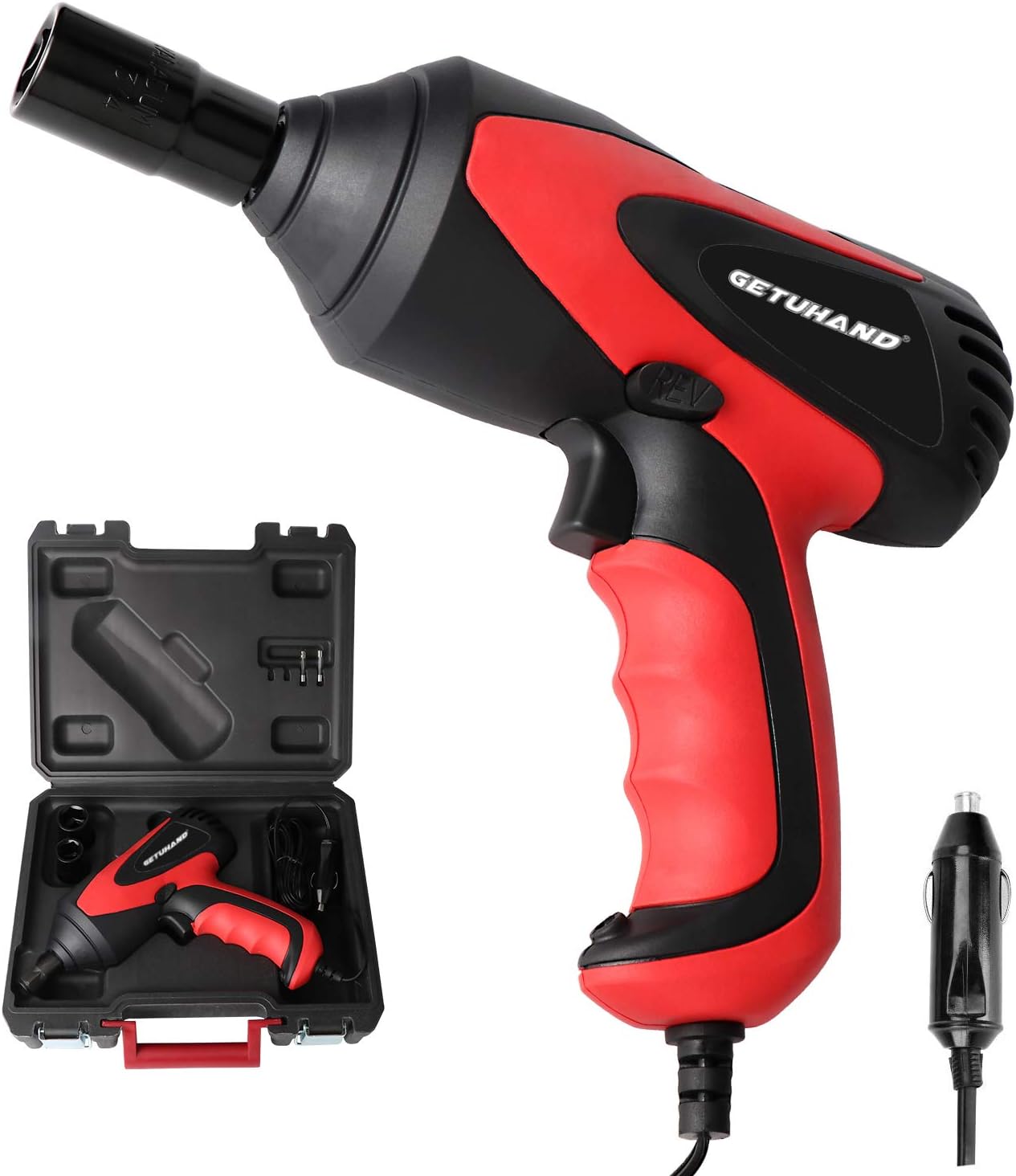 Car Impact Wrench 1/2 Inch & 12 Volt Portable Electric Impact Wrench Kit, Tire Repair Tools with Sockets and Carry Case