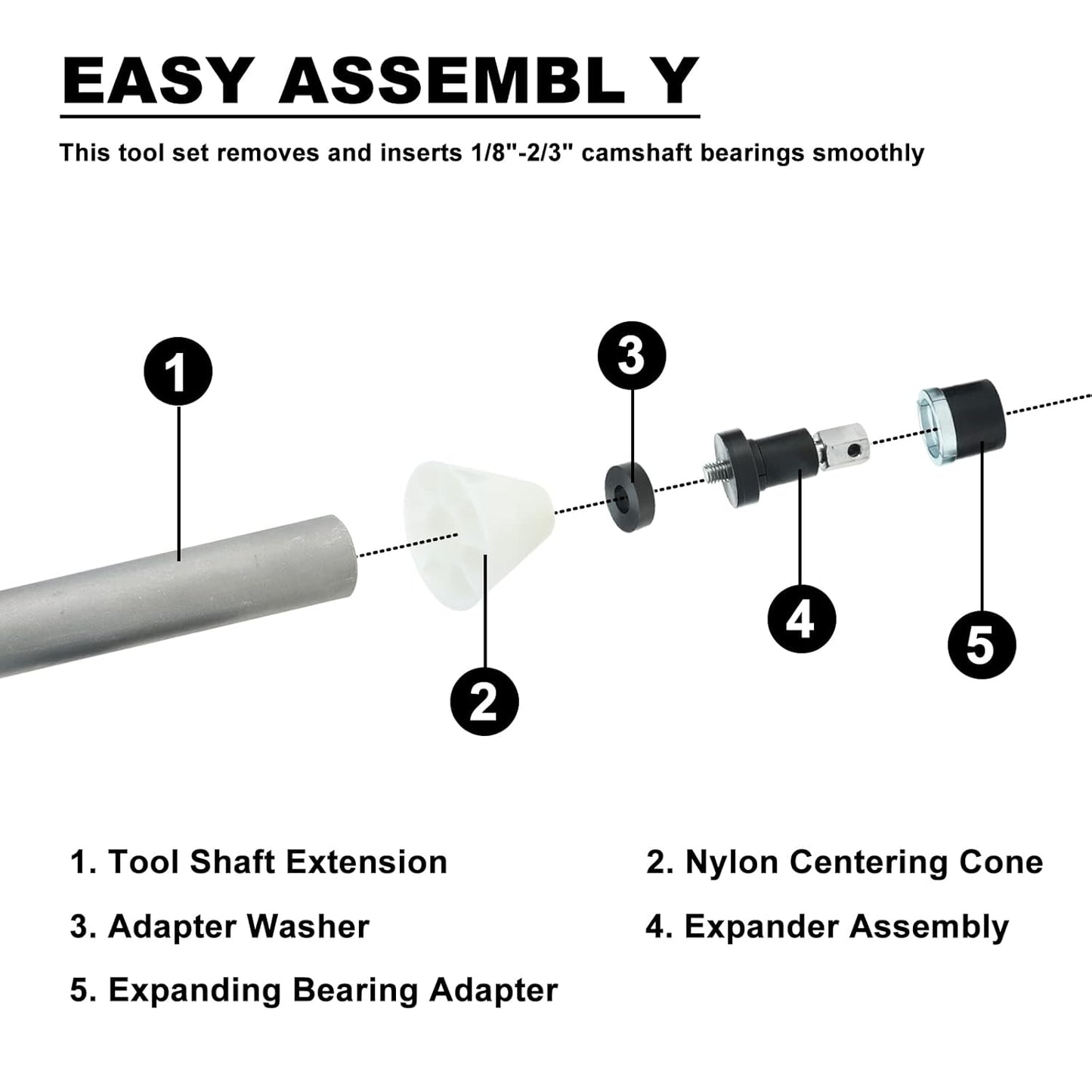 Universal Cam Bearing Removal and Installation Tool Set Camshaft Bearing Ranging from 1.125" to 2.690" for Most Domestic and Import Vehicle Trucks