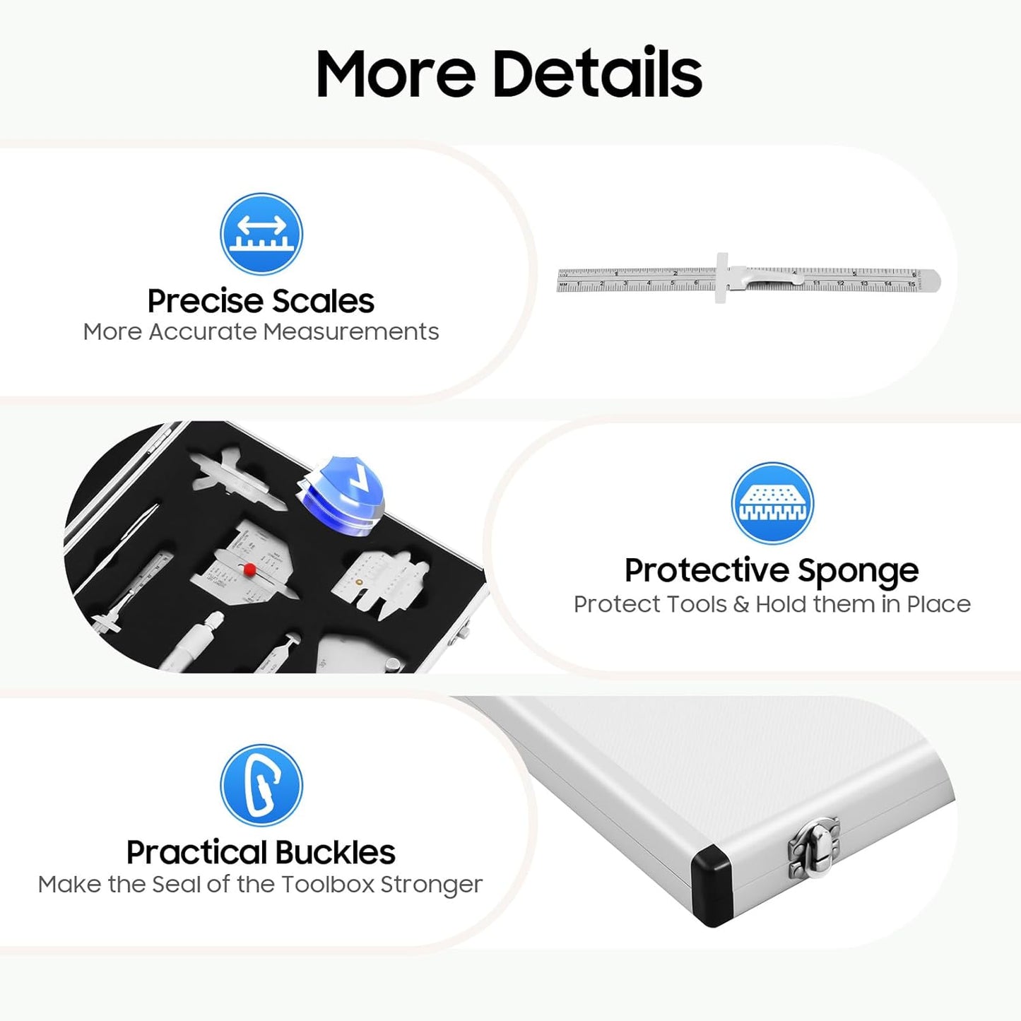 13-Piece Stainless Steel Welding Gauge Kit, Professional Fillet Weld Inspection Tools for Boiler, Bridge, Pipeline, Metric & Inch Measurement (Portable Toolbox Included)