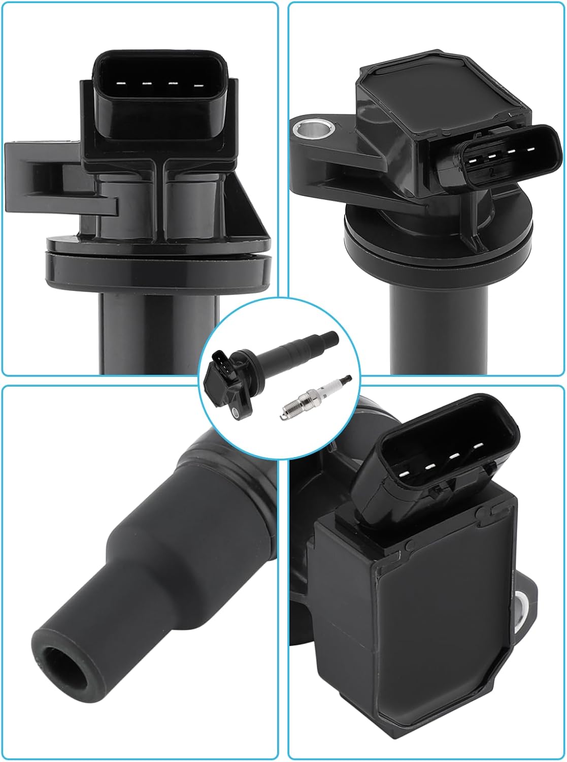 UF247 Ignition Coil 4503 Spark Plug For Toyota Celica 2000-2005,Corolla 1999-2008,Matrix 2003-2008,Mr2 Spyder 2000-2005,For Chevy Prizm 1999-2002,For Pontiac Vibe 2003-2008 1.8L L4,Set Of 4
