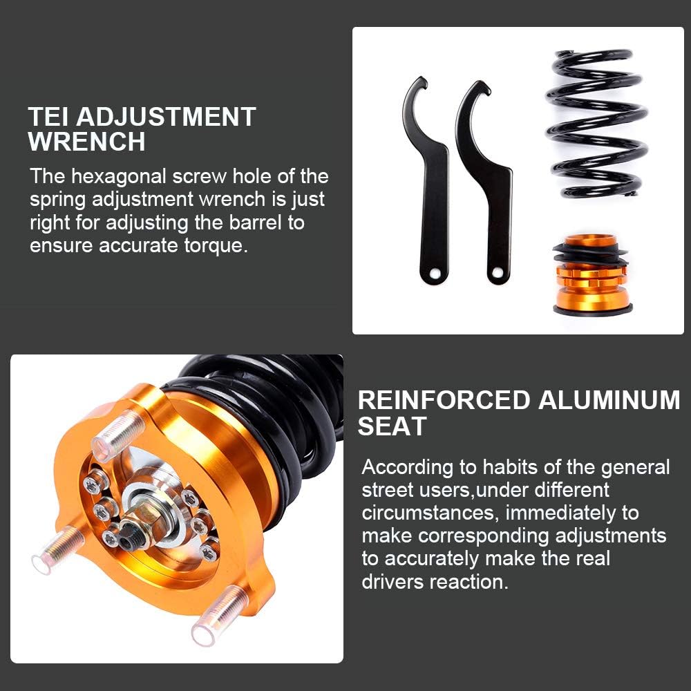 Coilover Struts Spring Shocks Assembly Adjustable Strut Shock Suspension Full Set Kits ECCPP Replacement fit for 2006-2011 Honda