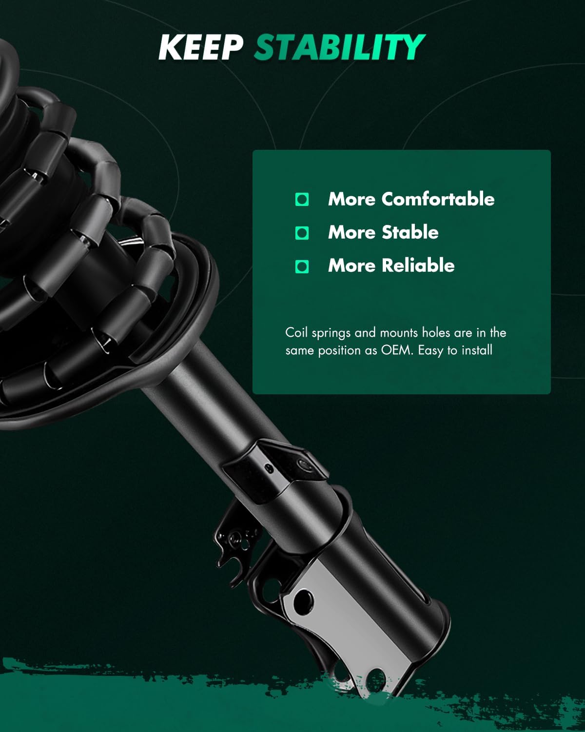 SCITOO 2Pcs Struts and Shocks Complete Assembly for Lexus ES300,for Toyota Avalon,for Toyota Camry 271681 Shock Absorber