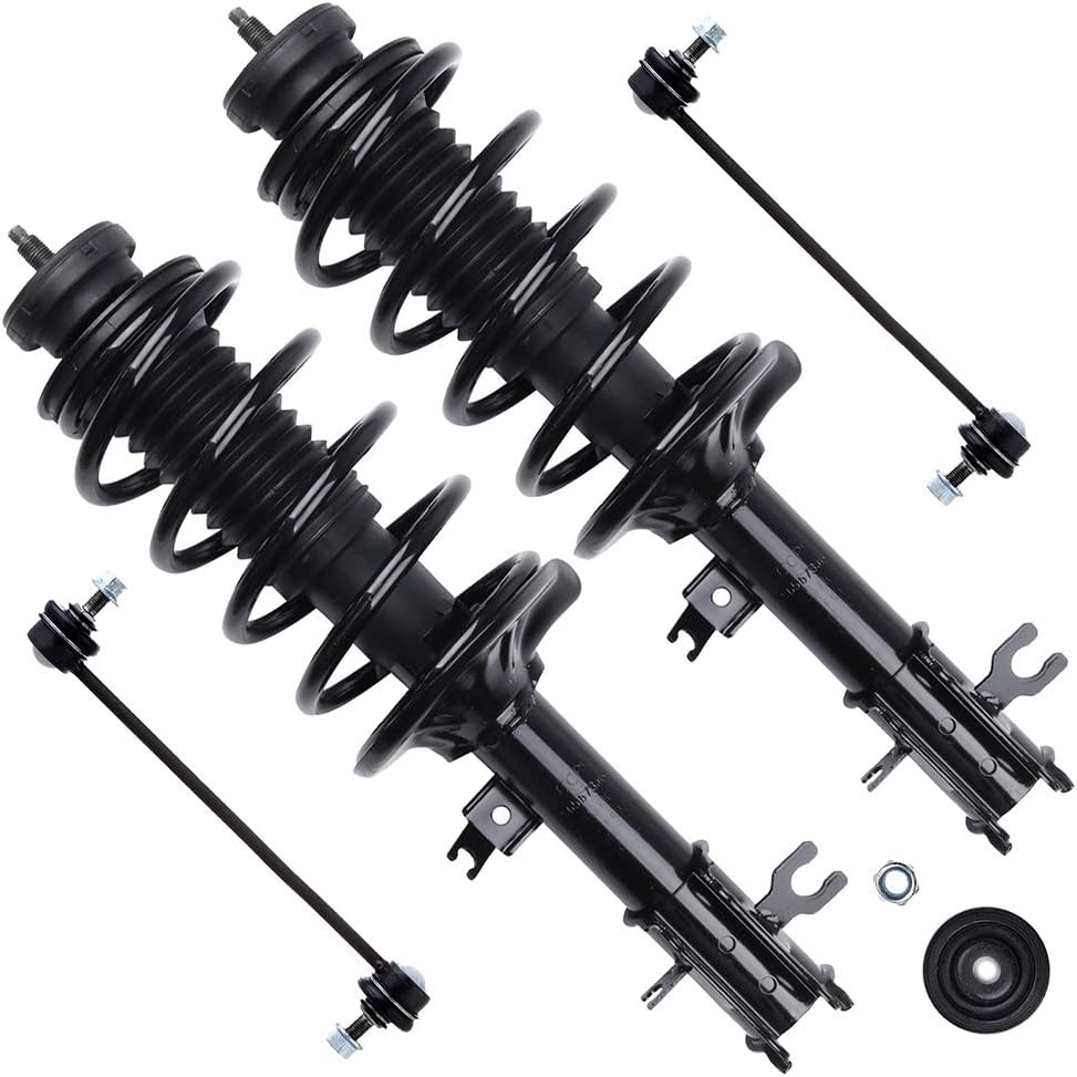 SCITOO Struts suspension kit For Chevrolet Aveo 2004-2011,For Chevrolet Aveo5 2006-2011,For Pontiac G3 2009 Front Strut Spring Assembly Stabilizer Bar Link Kit 4Pcs,172295 172296 K80502