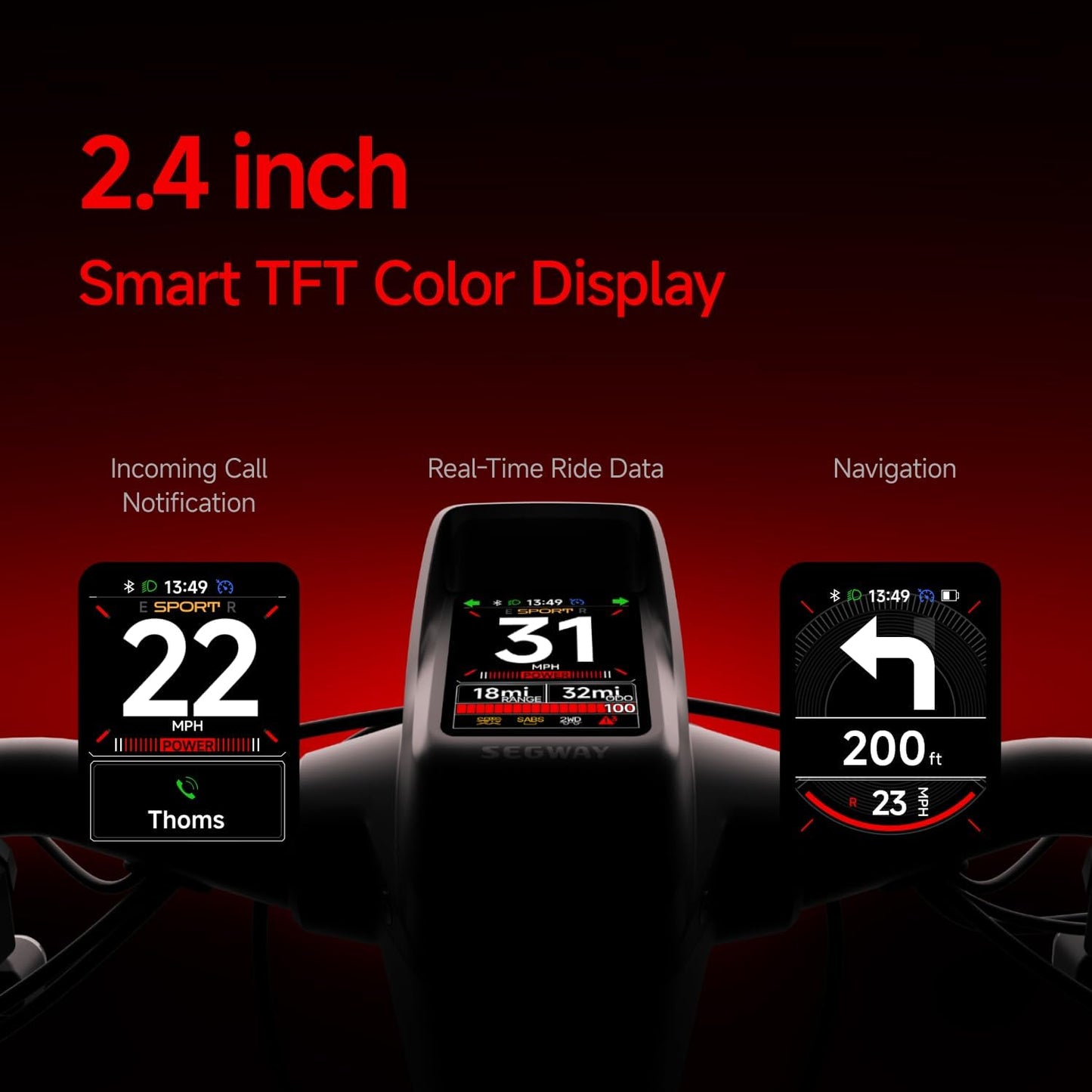 Segway SuperScooter GT3, 31 MPH w/ 45-Mile Long Range, 2400W Peak Motor, Dual Hydraulic Suspension, Self-Sealing Tires, Flash Charging Electric Scooter for Adults, UL 2272/2271 Certified, Gen3