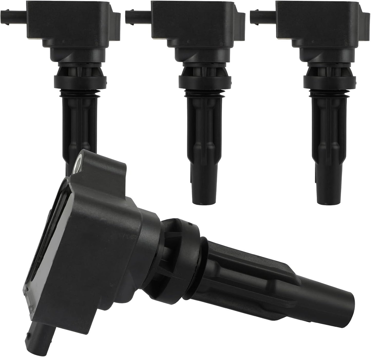 SCITOO ignition coils 4+Spark Plugs 4 4pcs Replacement for P-assat 1.8L 2001-2005,for J-etta 1.8L 2001 2002 2003 2004 2005,for A-udi A4 1.8L 2001-2007 Replace UF411 UF-437, UF-580, CO044