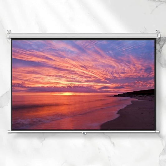 4:3/16:9 HD Manual Pull Down Projector Screens for Indoor Outdoor Movie, Portable Retractable Auto-Locking Projection Screen for Home Theater Office School Gaming (100) (60inch 16:9)