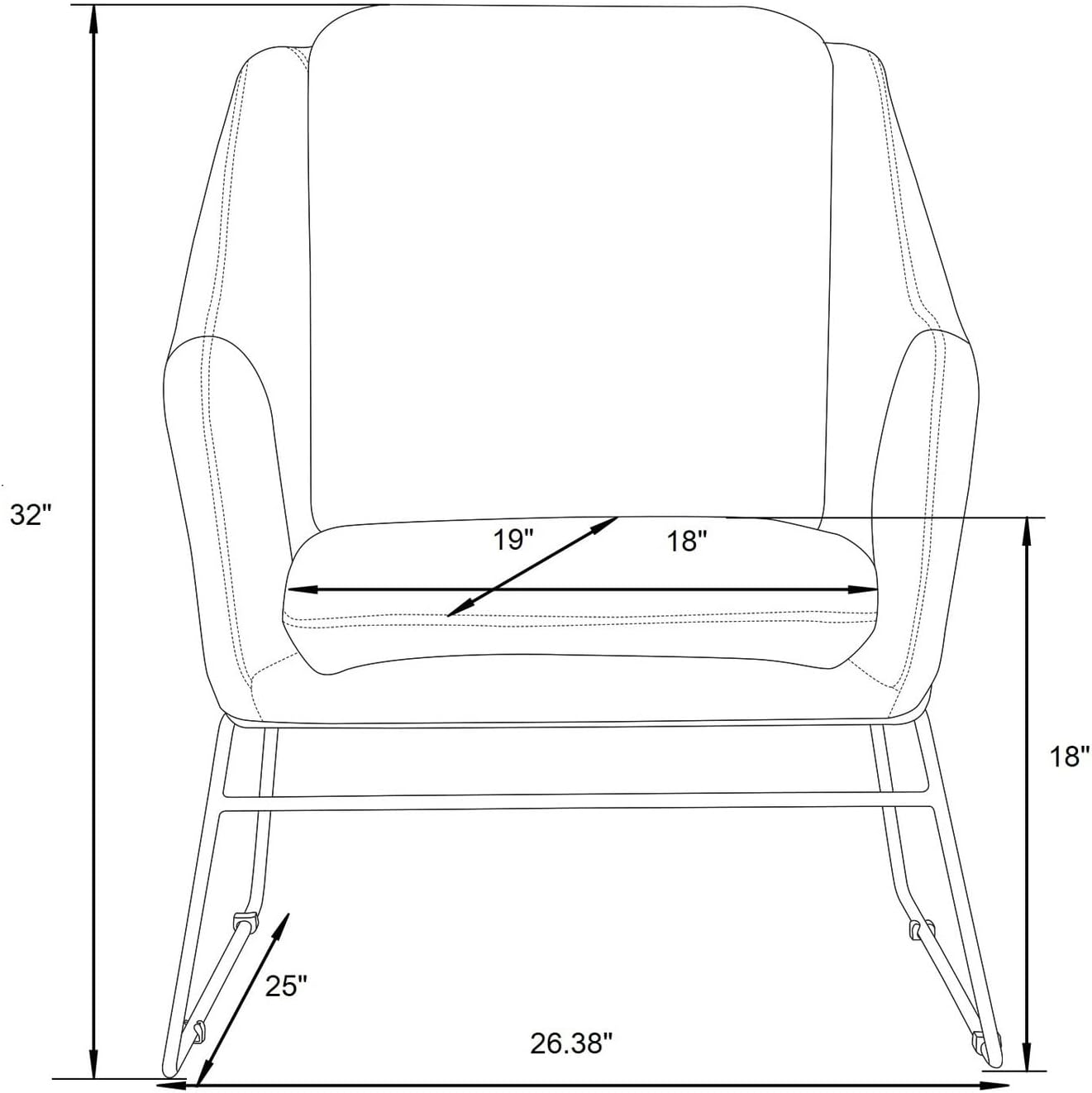 Velvet Accent Armchair - Living Room Chair, Bedroom Chair, Elegant Design, Modern Furniture