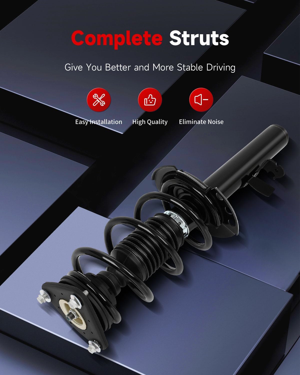 cciyu Front Complete Struts shock and Struts Fits for Ford Focus 2013 2014 2015 2016 2017 2018 172908 172907 Quick Struts Assembly -2PCS