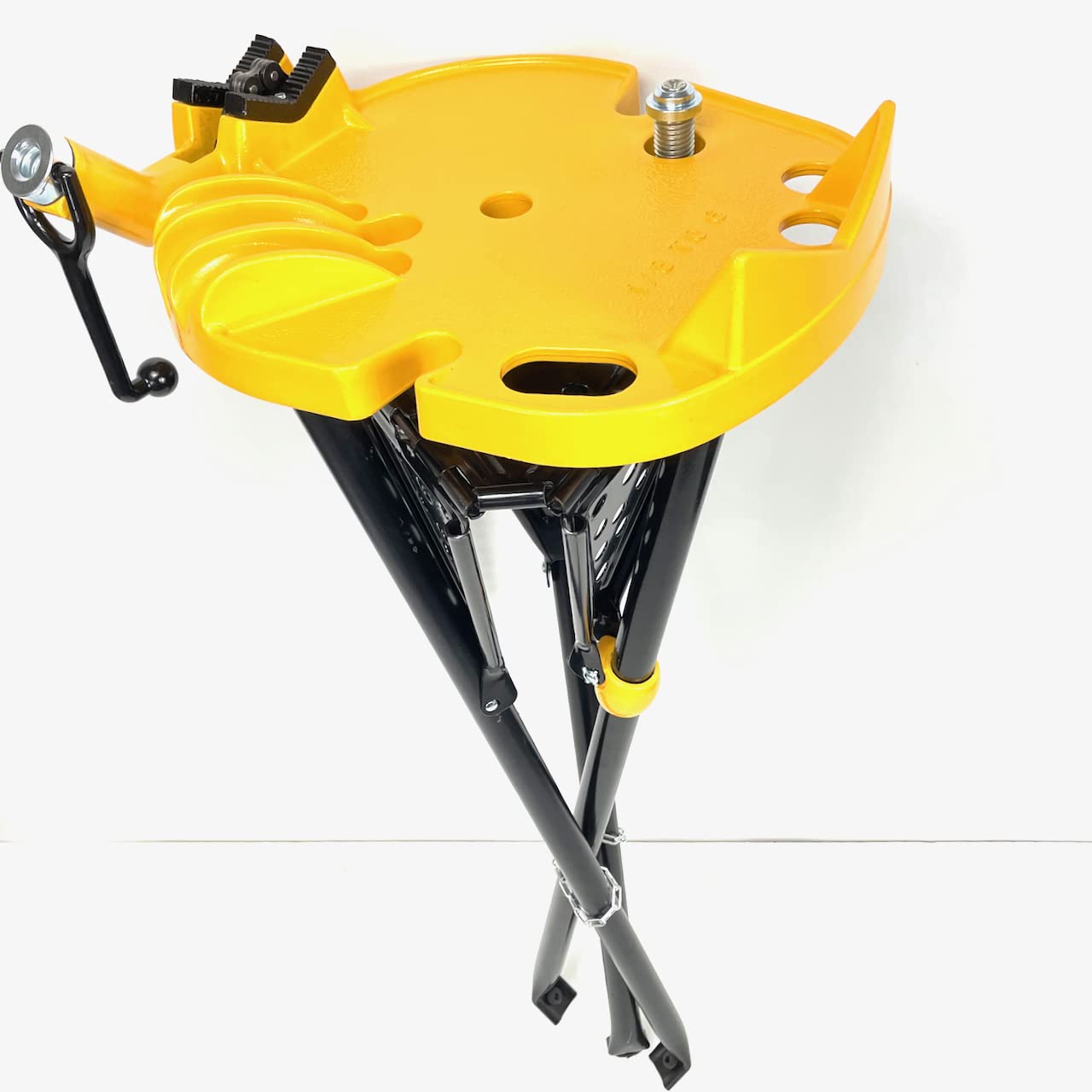 BLUEROCK Portable Pipe Chain Vise 1/8" - 6" Capacity on Tripod Pipe Vice Stand Model H401 618 460-6 40-A