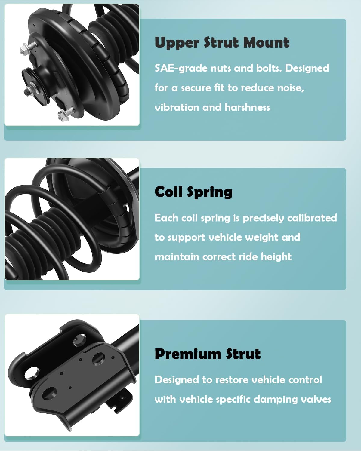 SCITOO Front and Rear Complete Struts Assembly Shock Absorber for Acura MDX 2003-2006 Automotive Replacement Struts 172230 349039 - Set of 4