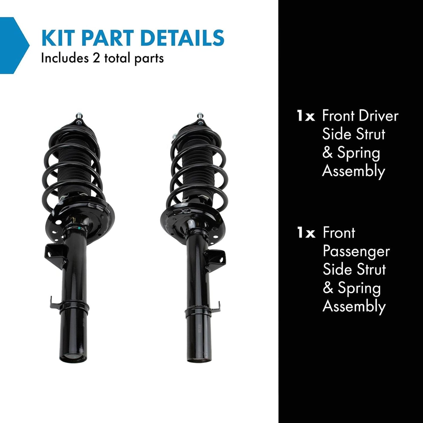 TRQ Front Strut & Coil Spring Assembly Set Driver & Passenger Sides Compatible with 18-22 Honda Odyssey