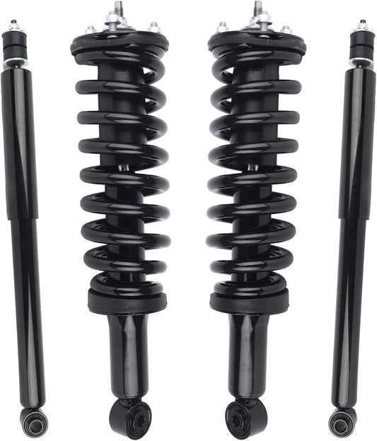 Autoround Front & Rear Complete Strut Shock Absorber Compatible with Toyota Sequoia 2001 2002 2003 2004 2005 2006 2007 171348L 171348R 37240 Struts with Coil Spring Assembly