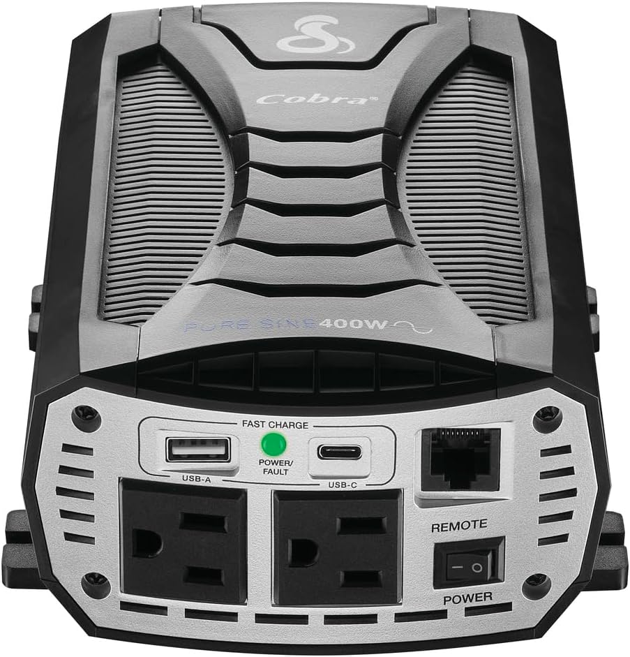 Cobra POWER 500W Power Inverter, Portable – 500-Watt Car Charger, 2 Grounded AC Outlets, 2 Fast Charge USB Ports and Remote Controller (CPIALCDG1) Compatible