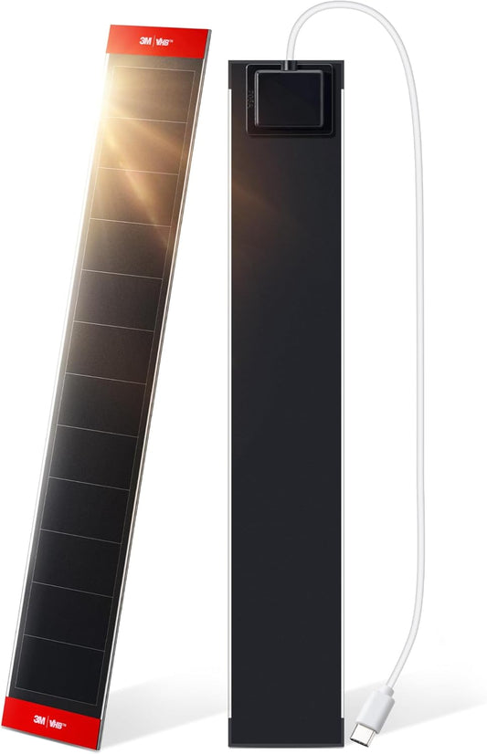 2PCS Solar Panels 3.4W 6V Charge for Motorized Blinds with USB-C Connector for Lithium Battery Operated Shades