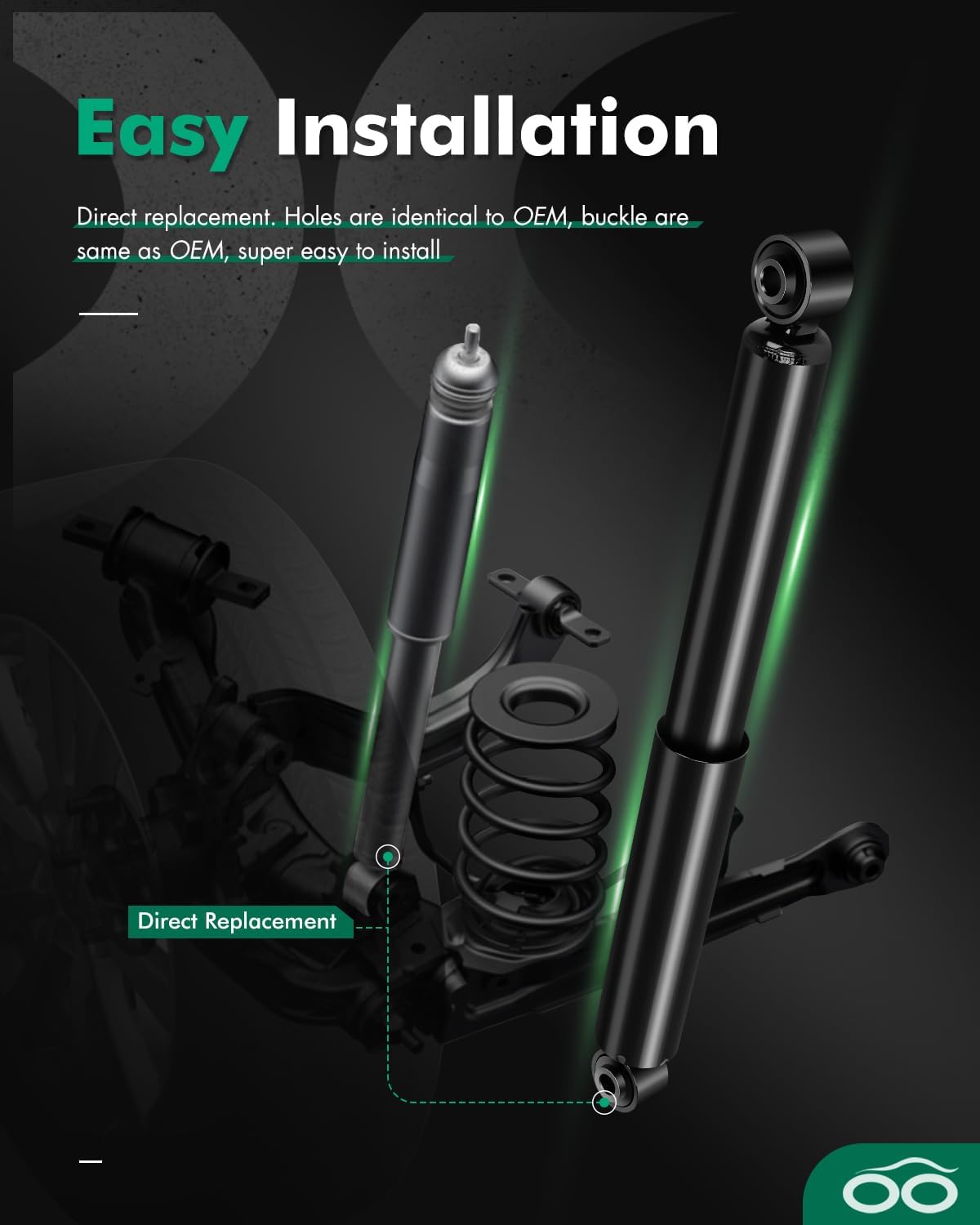 SCITOO - Rear Shock Absorber for Dodge Fits 2002-2007 for Dodge for Ram 1500,2003-2010 for Dodge for Ram 2500,2003-2007 for Dodge for Ram 3500 Shocks 344401 Struts - 2Pc Set