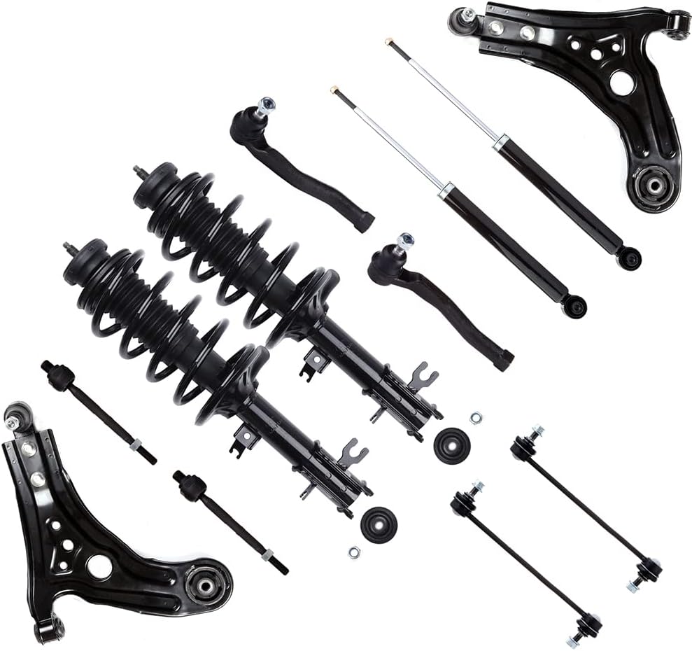 SCITOO Struts Shock suspension kit for Chevrolet Aveo 2004-2011,for Chevrolet Aveo5 2006-2009,for Pontiac G3 2009,for Pontiac Wave 2005-2008,Complete Struts Assembly kit 12 Pcs
