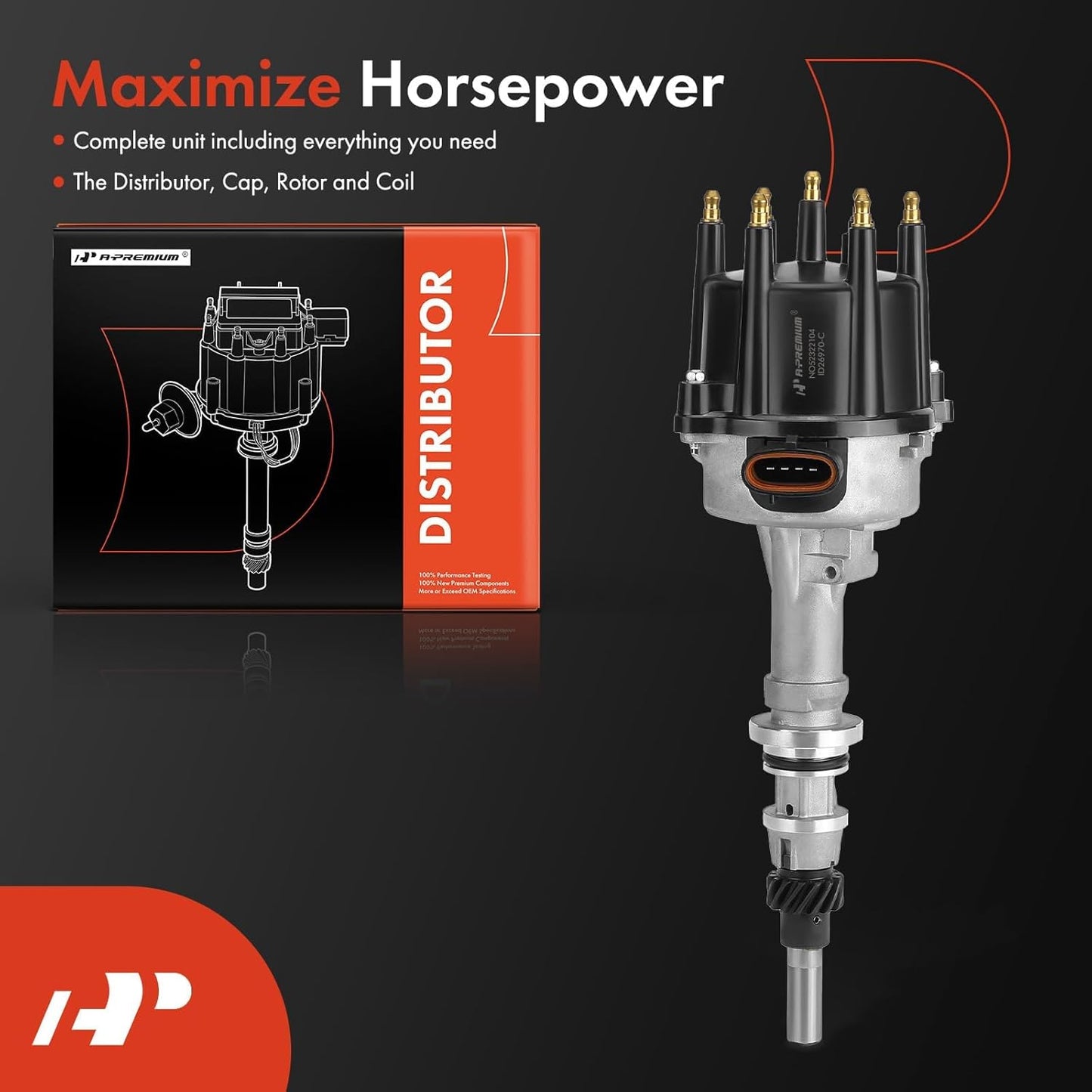 A-Premium Ignition Distributor with Cap and Rotor Compatible with Ford Ranger 1991-1995, Aerostar 1991-1995, Windstar 1995 & Mazda B3000 1994, 3.0L