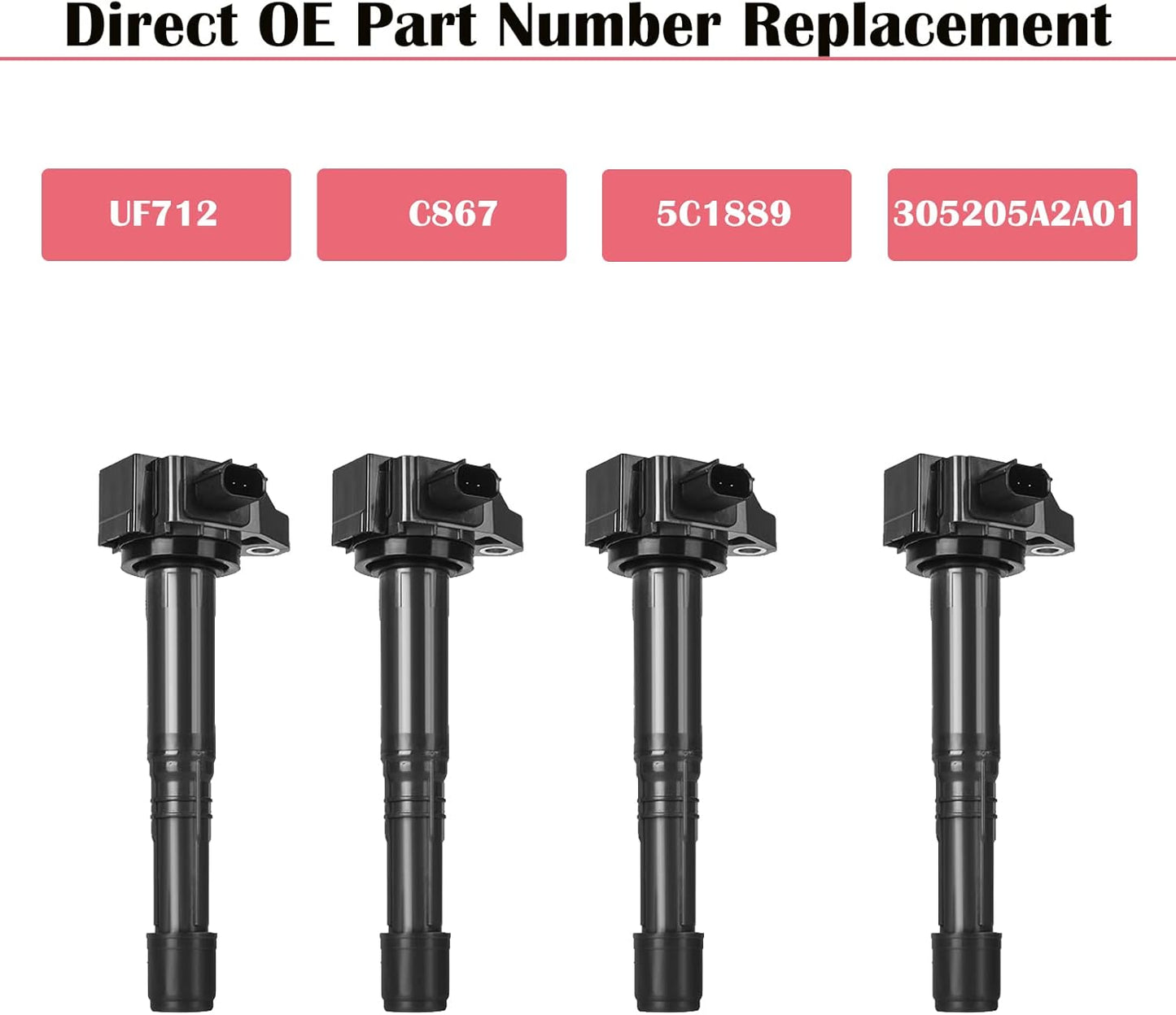 Set of 4 Ignition Coil Pack Fits for 2.4 L4 2013 2014 2015 2016 2017 Honda Accord CR-V CRV Acura TLX ILX Coil Packs 2.4L Replaces# UF712 C867