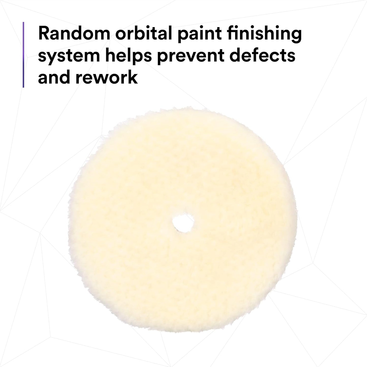 3M Perfect-It Random Orbital Coarse Wool Compounding Pad, 6"/150 mm, White, 34124, Orbital Pads for Automotive Compounding and Polishing