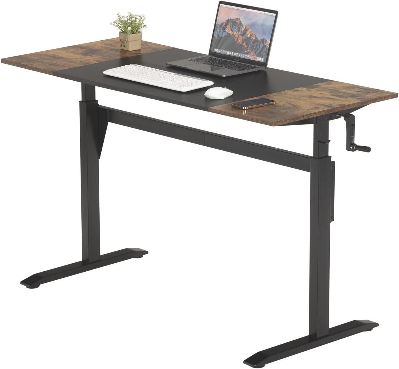 UNICOO - Crank Adjustable Height Standing Desk, Game Table, Home Office Desk, Computer Table 55 * 23.6 in Tabletop (XJH-C-55 Black)