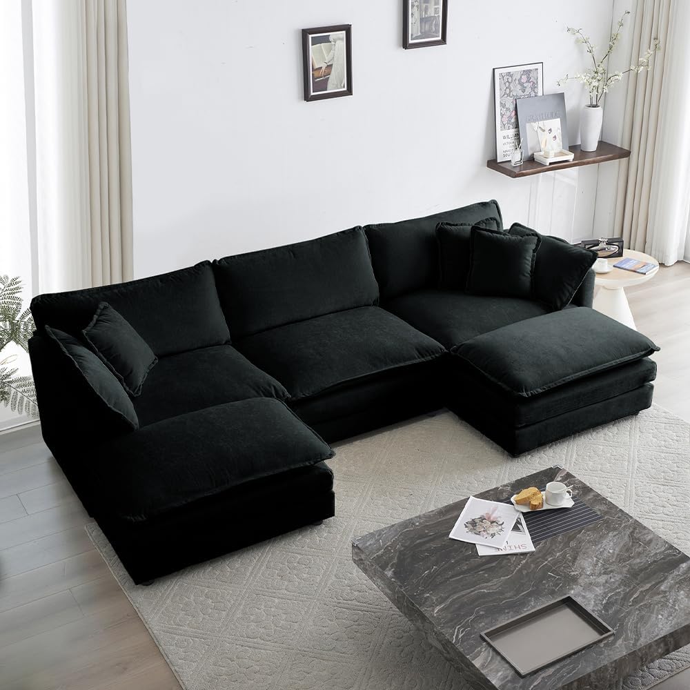 WILLIAMSPACE 41" Single Sofa Chair, Modern Upholstered Armchair with 1 Toss Pillow, Small Cream Couch Chair for Living Room, Deep Seat Reading Sofa for Bedroom Apartment, Chenille Fabric (Cream White)