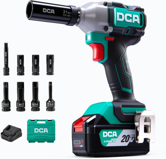 20V Brushless Impact Wrench with 4.0Ah Battery, 1/2 Inch Hog Ring Cordless Impact Gun, 235 Ft-lbs High Torque, 4-Mode Power Wrench for Automotive and DIY