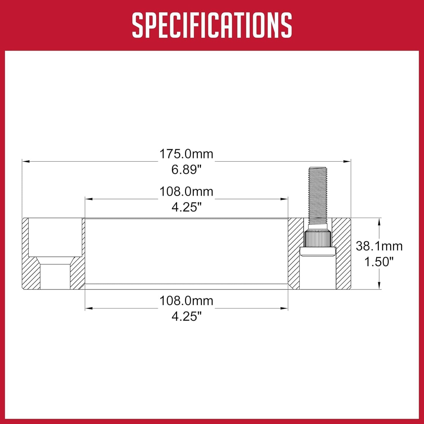 Wheel Accessories Parts 4 Pcs Wheel Spacers Adapters 6x5.5 6x139.7mm 1.50 Inch Thick 108mm Hub M12 1.5 12x1.5 Thread Stud Fits 2004-12 Chevy/GMC Colorado Canyon 1995-2023 Toyota Tacoma 2000-06 Tundra