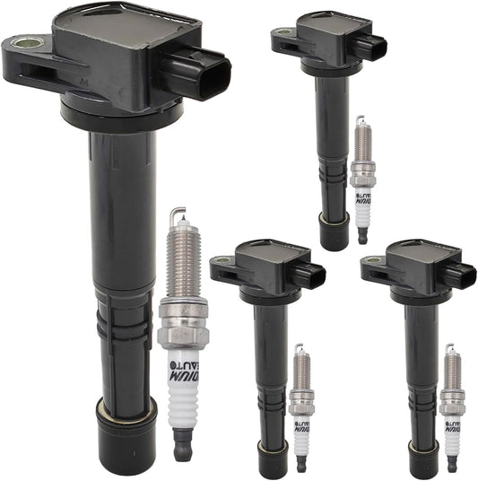 UF602 Ignition Coil Pack 30520R40007 GN10369 and Iridium Spark Plugs 97390 Set Of 4 Fit For Honda Accord,CR-V,Civic,Crosstour 2008-2016&Acura TSX,ILX 2009-2015 2.4L L4
