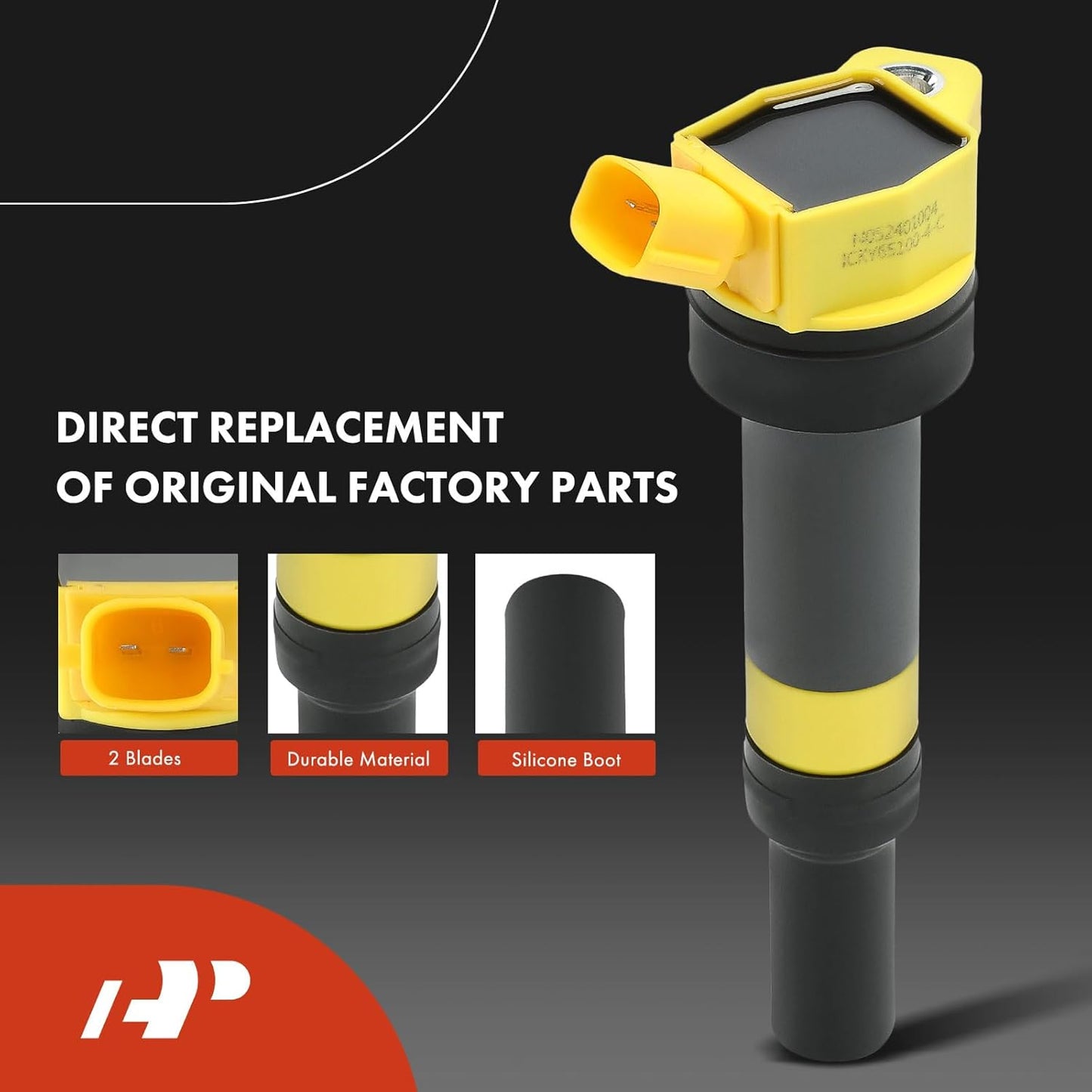 A-Premium (Yellow) Set of 8 Ignition Coil Pack and Iridium Spark Plugs Compatible with Hyundai Elantra 2012-2016, Elantra Coupe, Elantra GT, Tucson & Kia Soul, Forte, Forte Koup, Forte5, Rondo