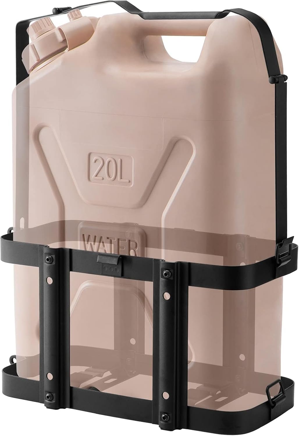 2 Pack Upgrade Jerry Can Mounting Holders, 5 Gallon (20 Liter) Black Double Lockable Jerry Gas Can Holder Racks