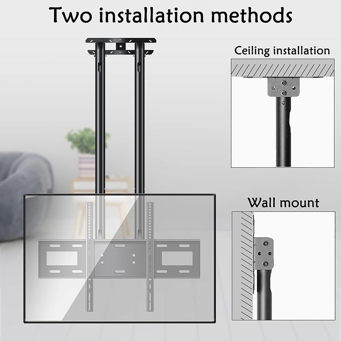 TV Wall Bracket Full Motion 360° Tilt Swivel TV Bracket, TV Mount Ceiling TV Mount, Mount On Ceilings, Max VESA 900x600mm for 26-70 inch TVs
