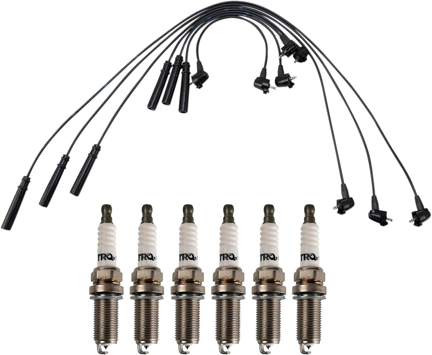 TRQ Ignition Kit Spark Plugs Wire Set Compatible with 2011-2019 Ford Fiesta