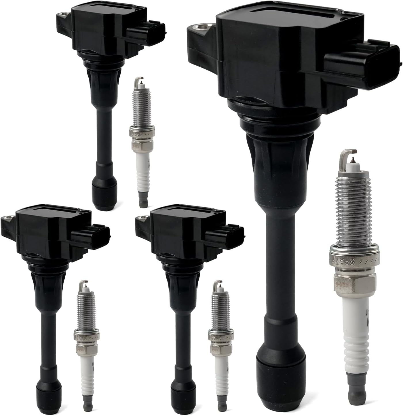 Set of 4 Ignition Coil Pack & Iridium Spark Plugs Compatible with 2005-2019 Nissan Altima Cube Rogue Sentra NP300 Versa NV200 Infiniti FX50 M56 Q70 QX60 QX70 1.6L 1.8L 2.0L 2.5L L4 Replace UF549 C1696