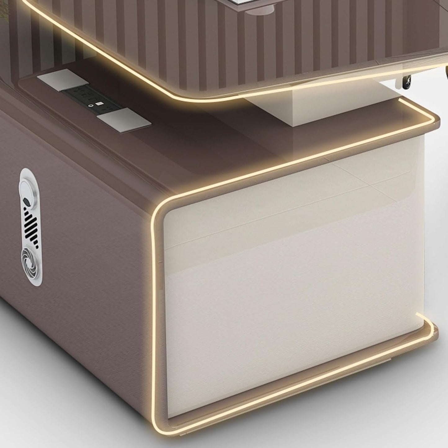 Brown 79" Executive Desk with File Cabinet, L Shaped Wood Computer Desk with File Drawers Study Writing Table Business Furniture Set for Home Office