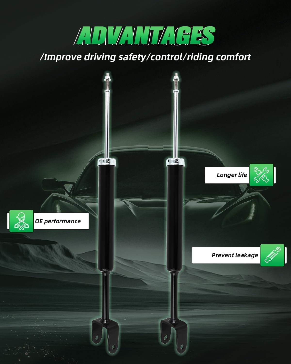 SCITOO - Rear Shock Absorbers for Honda Fits 2016 2017 2018 2019 2020 2021 2022 for Honda Civic Shocks 5545 Shocks Struts - 2Pc Set